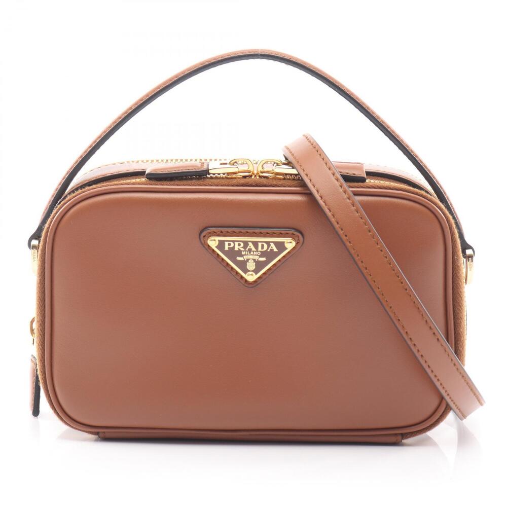 Prada Odette Handbag Leather Brown